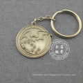 Round Antique Silver Plated Metal Keychain (GZHY-KC-011)